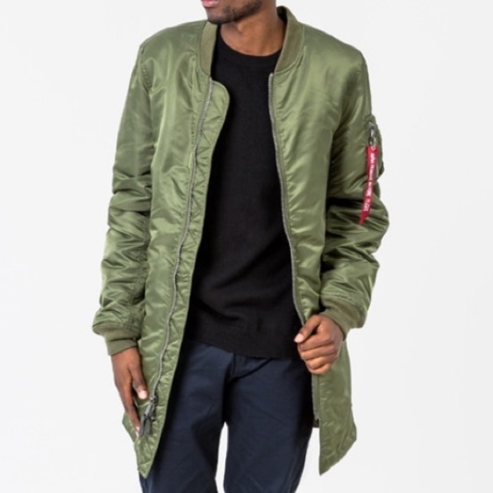 NWOT Alpha Industries A-1 Long Army Green … - Picture 2 of 4